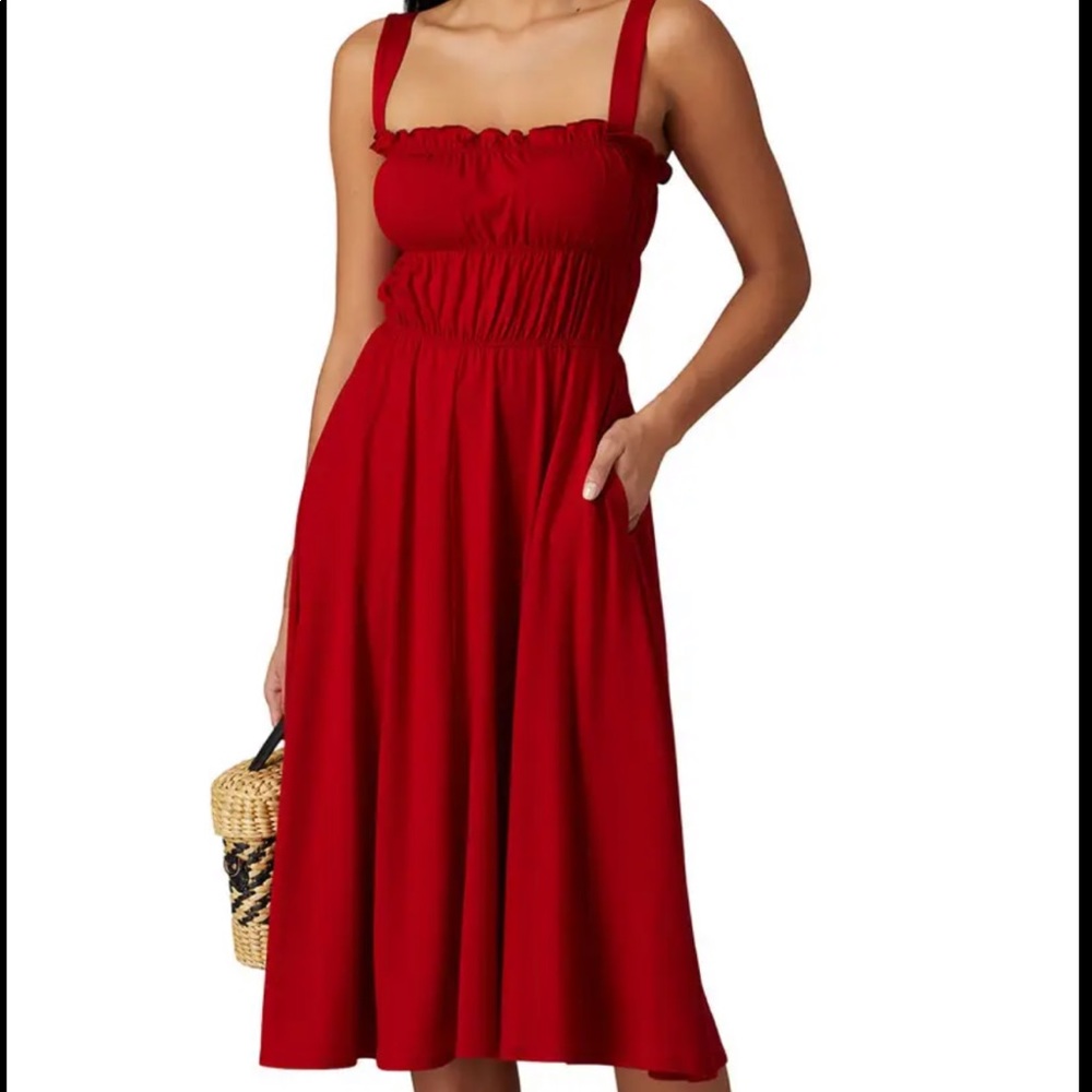 Reformation Miranda Dress in Cherry Red XS